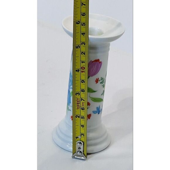 Heinrich Germany Floral Motif Tulip Candle Holder 5.5” Single Stamped Vintage - Picture 6 of 7
